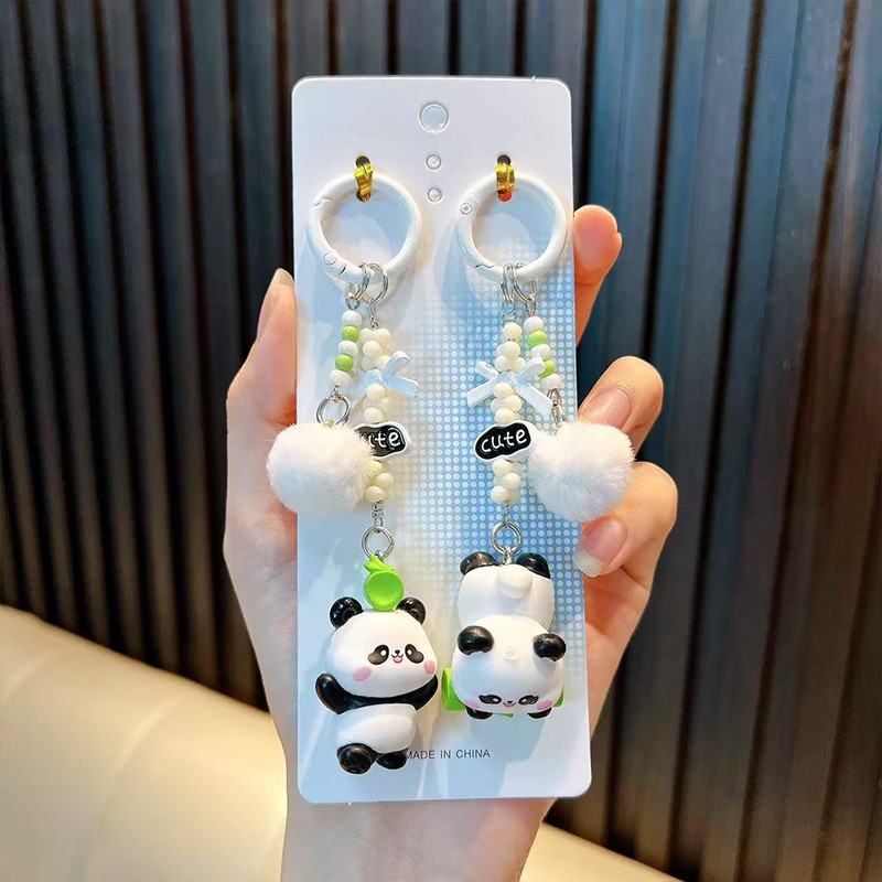 팬더 버클 펜던트-화이트