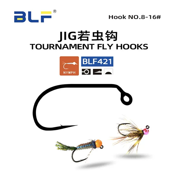LF422JIG Nymphs Naked Hook Barbed Dry Hook Luya Fly Fishing Bits Fly Hook Tying Material