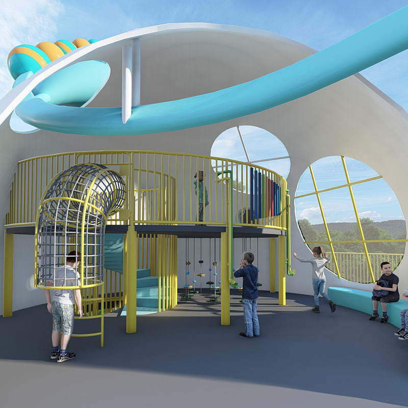 Gran parque infantil sin alimentación equipo de la diversión Parque Municipal punto escénico ciudad turística paraíso tobogán de acero inoxidable
