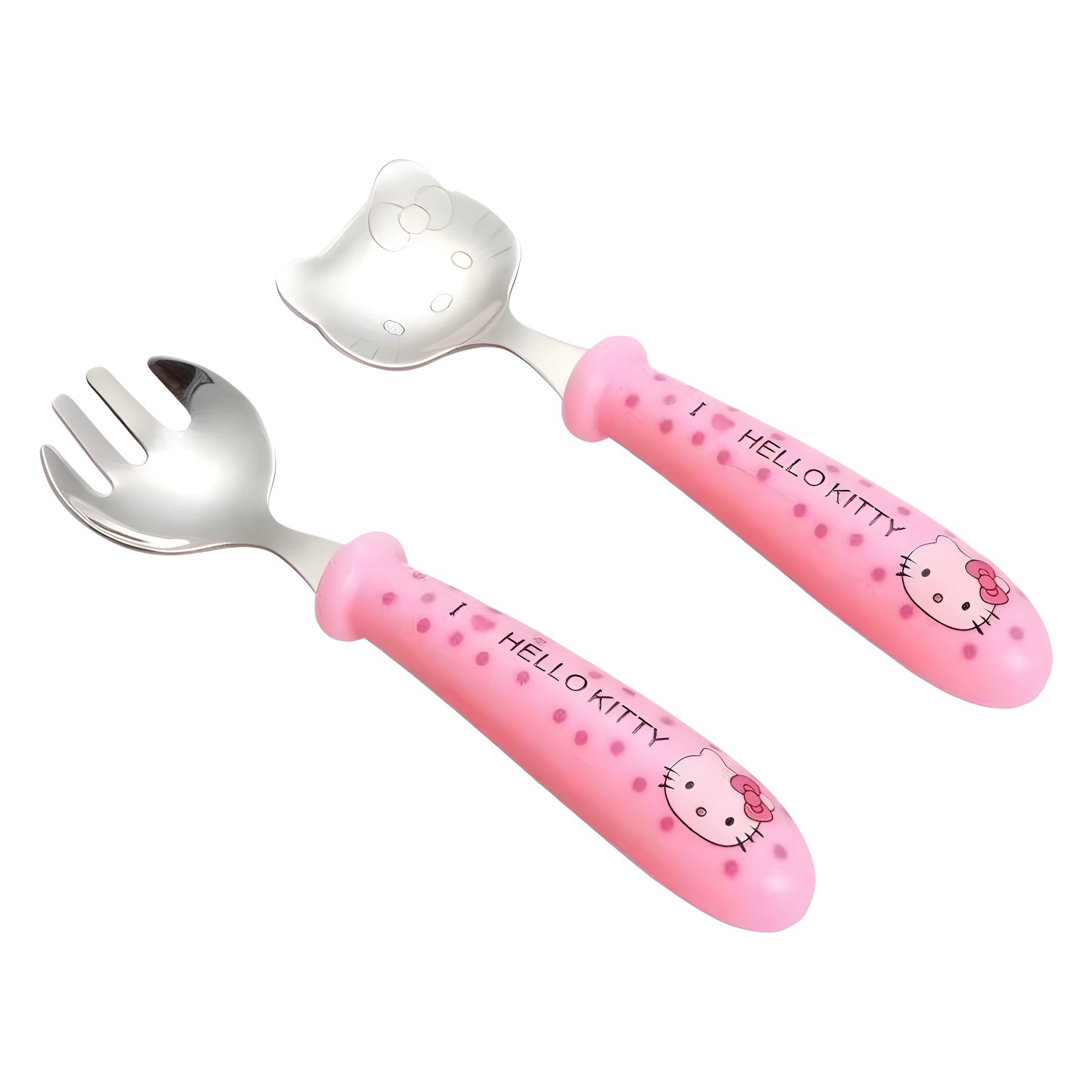 Hello kitty, картина вилка, столовые приборы, набор для студентов, портативная система хранения для путешествий