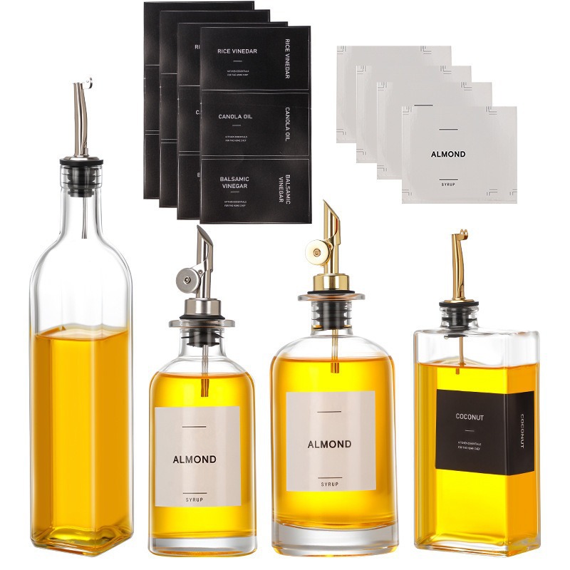 Mayorista vidrio sellado controlador de aceite de alta calidad 500ml boquilla de aceite de cocina auto-abierto y cierre control transfronterizo