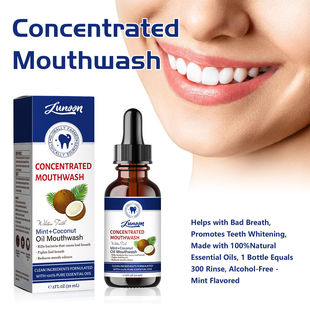 Lunoon Coconut Mouthwash Removes Oral Odor, Removes Teeth Stains, Cleans Teeth, Whitens Care 59ml Cross-Border Exclusive Supply