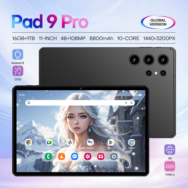 New In-Stock Cross-Border Pad 9 Pro Tablet 10-Inch 16+1t for Online Learning and Gaming, Direct from the Manufacturer