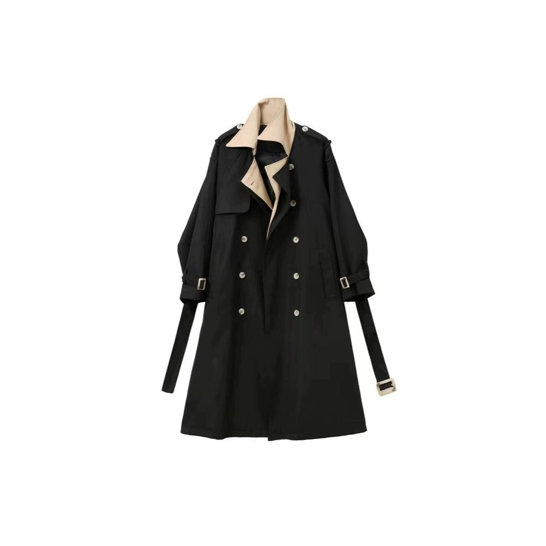 High-End Atmospheric Windbreaker Women's Mid-Length Spring and Autumn New Korean Style Loose Niche Design Coat Jacket