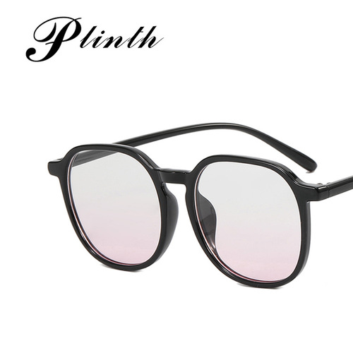 Blush glasses, light-colored sunglasses, gradient pink sunglasses, women's fashion retro with myopia square internet celebrity without makeup trend