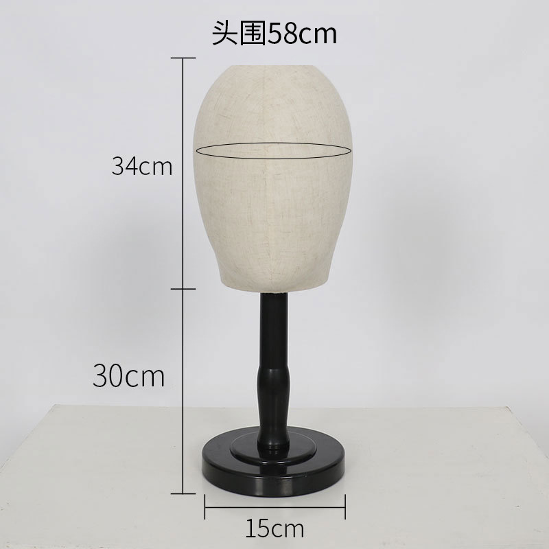 Maniquí de Cabeza para Sombreros y Pelucas de Plástico y Lino para Escaparate