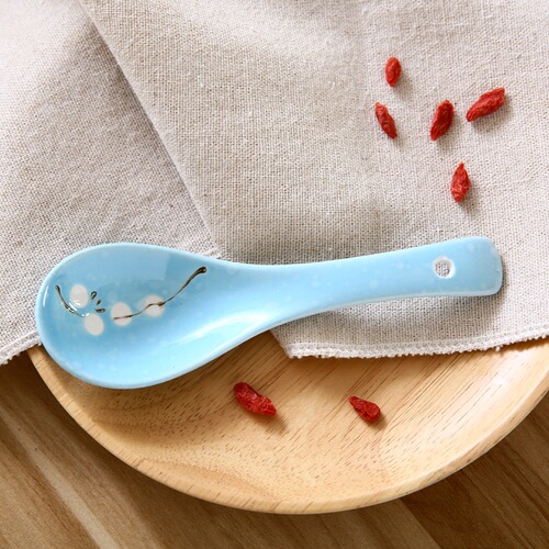 Japanese snowflake ceramic spoon household soup spoon rice spoon hotel three-curved small spoon creative tableware wholesale