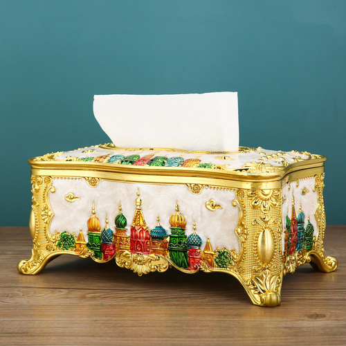 European-style tissue box creative living room tissue box, luxury tissue box, acrylic napkin box, Russian decorative item