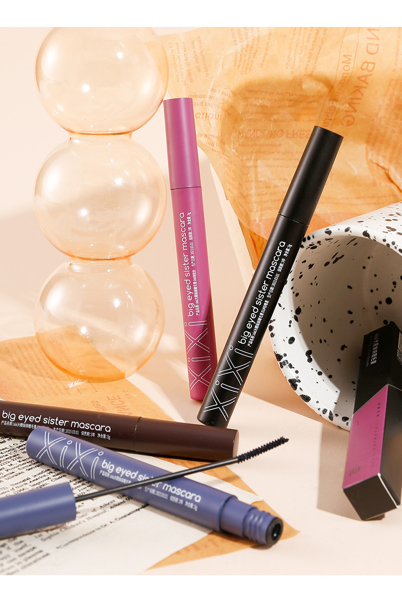 xixi Big Eye Sister mascara: Waterproof, non-smudging, slender and curly, each strand distinct, small brush head, colorful mascara undefined