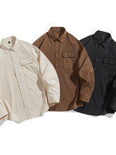 长袖衬衫男款2024新款春秋季潮流百搭情侣款工装衬衣一件代销男装