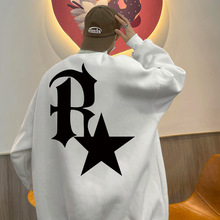 港风复古卫衣男士春秋季情侣美式重磅高街ins潮宽松加绒加厚冬装