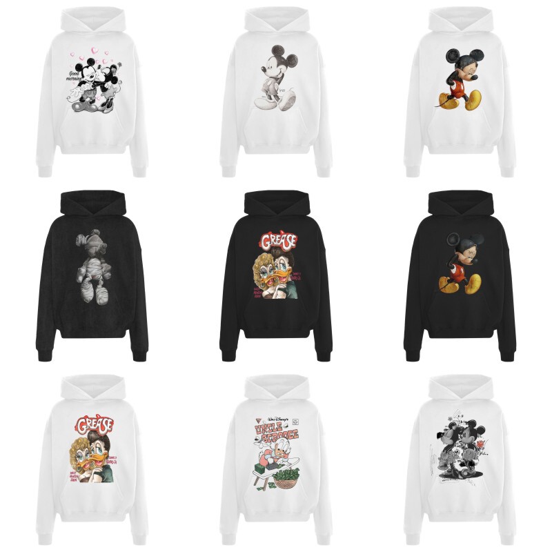 American Retro Mickey Mickey Cartoon Anime Sweatshirt Men's and Women's Couple Ins Hoodie Autumn and Winter Pullover Jacket