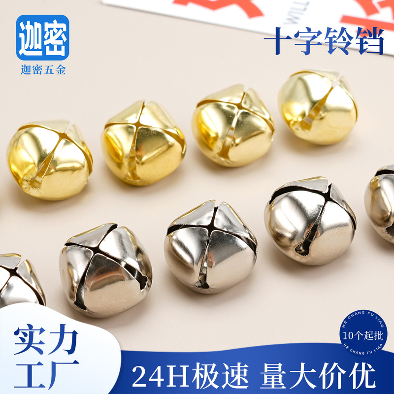 Cross Bell Spot Wholesale Christmas DIY Decorative Accessories Metal Pet Collar Pendant Cross Open Bell