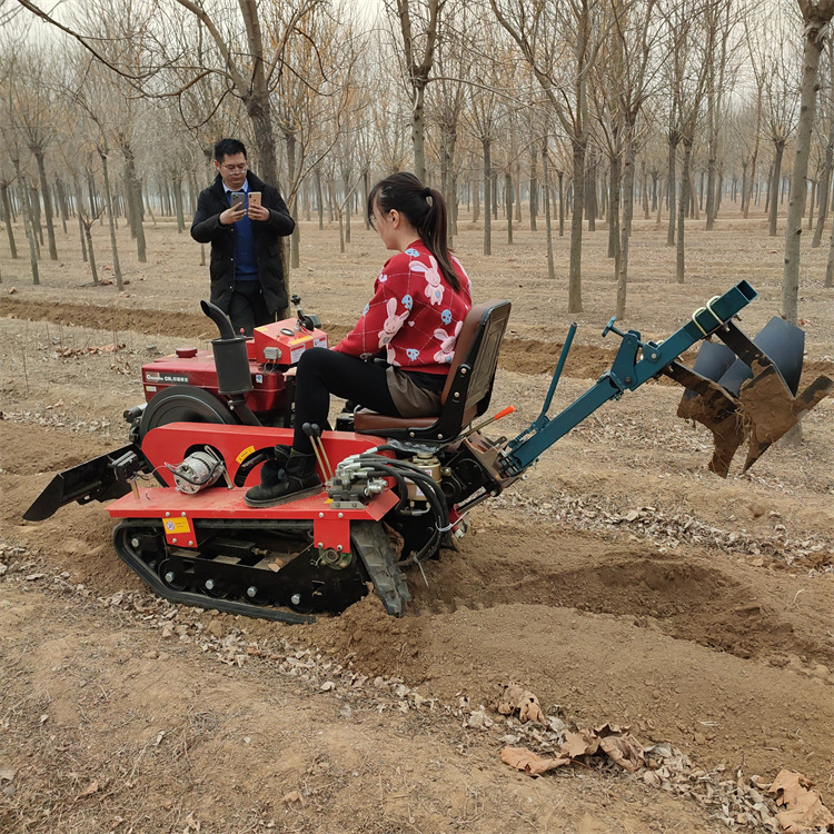 链轨式微耕机 小型自走式开沟培土机 多功能履带式旋耕打田播种机