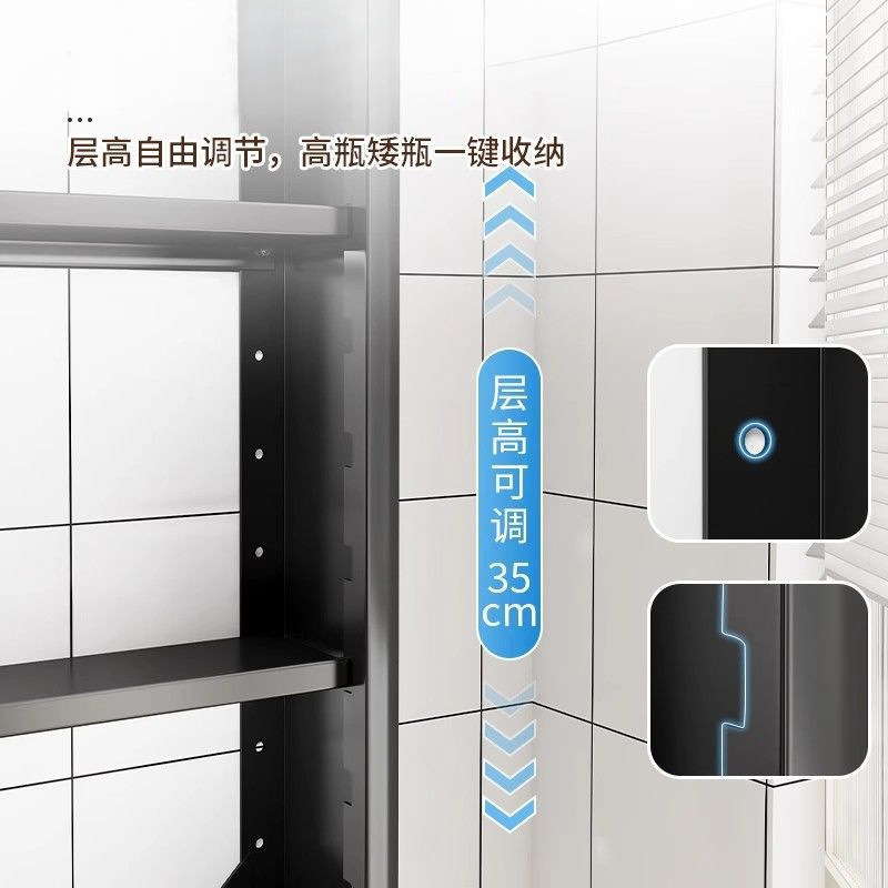 ドア付きキッチン収納キャビネット、パンチングなしの壁掛け多機能ドア付き防塵調味料キャビネット、壁掛け|undefined
