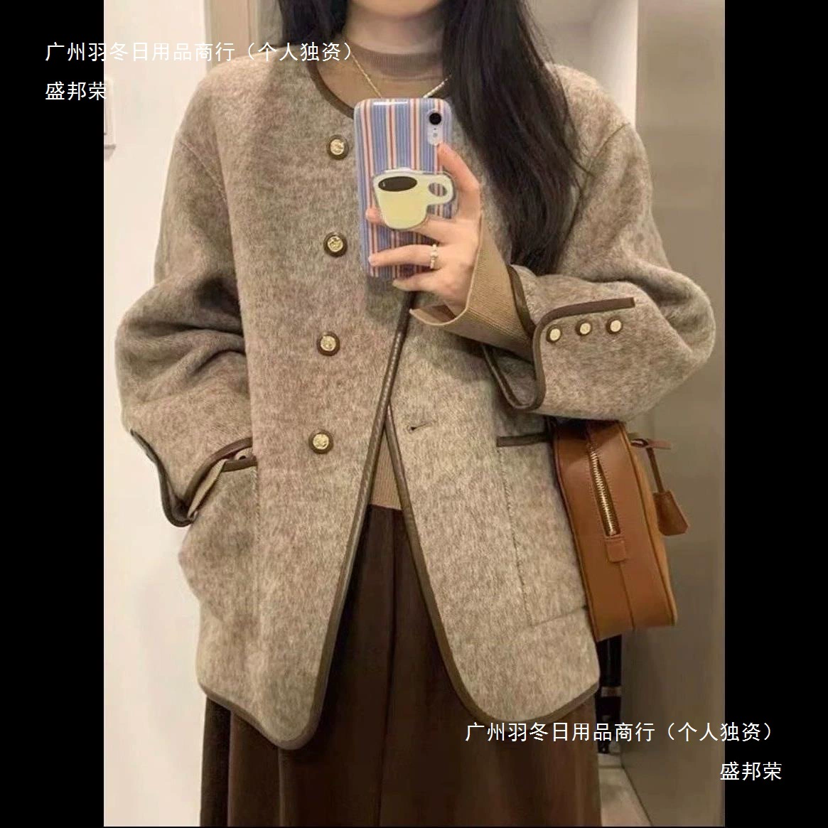 Повседневная утягивающая модная женская куртка во французском стиле Chanel в корейском стиле, теплый миниатюрный весенне-осенний топ, серый