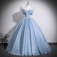 晚礼服女高级感缎面新款轻奢独唱舞台演出服声乐艺考成人礼蓬蓬裙