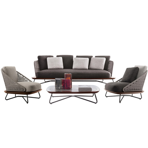 Nordic minimalist outdoor hotel sofa, villa garden courtyard balcony leisure wicker sofa, outdoor sofa