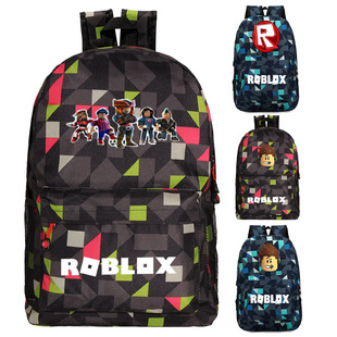Cross-Border Roblox Game Peripheral Men's and Women's Backpacks Rhombus Cool Student School Bags Casual Computer Notebook Bags