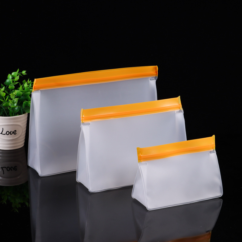 Suministro de fábrica bolsa de comida PEVA impermeable fresco-mantenimiento translúcido bolsa autosellante esmerilado logotipo impreso formulación profesional