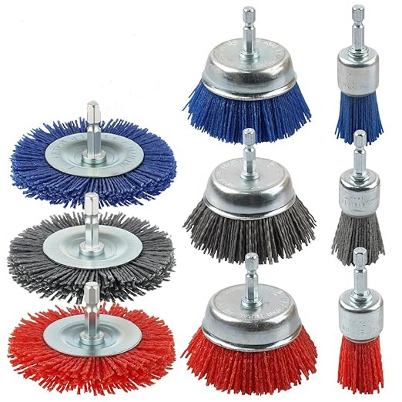 Cross-Border Nylon Wire Brush with Handle, T-Type Electric Drill Twist Wire Rod Bowl Wire Wheel 6mm Cross-Border Nylon Wire Brush with Handle, T-Type Electric Drill Twist Wire Rod Bowl Wire Wheel 6mm