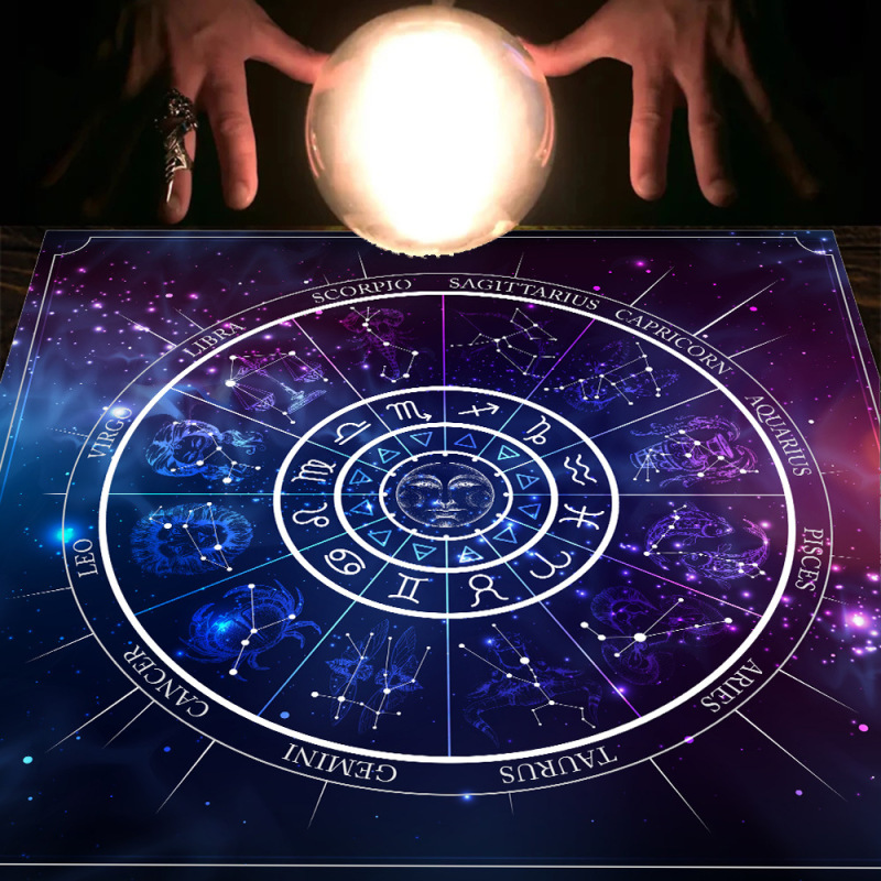 タロットテーブルクロスTarot Tablecloth布パッドタロット月相太陽生命樹綿布テーブルクロス|undefined