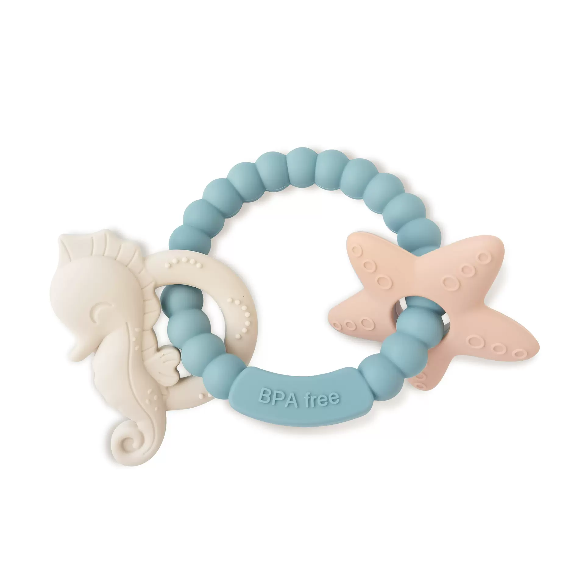 亚马逊ins磨牙棒婴儿防吃手玩具可水煮食品硅胶牙胶手环6-12个月