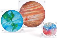 跨境热销透明亚克力拼图框架展示架木星木制拼图高级家居装饰厂家