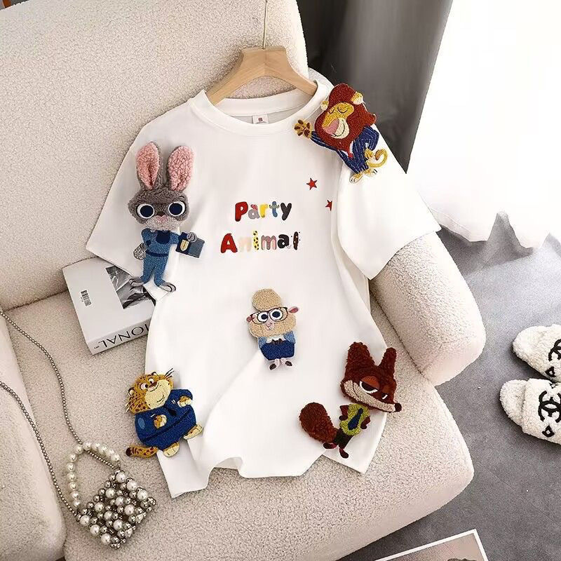 クレイジーアニマル 100 ヘビーウェイトコットン半袖サマー Tシャツ学生ルーズカップル半袖イントップ|undefined