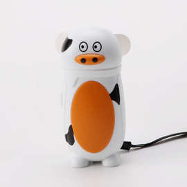 跨境热款小动物形状电风扇奶牛小风扇迷你便携电池款手持风扇儿童