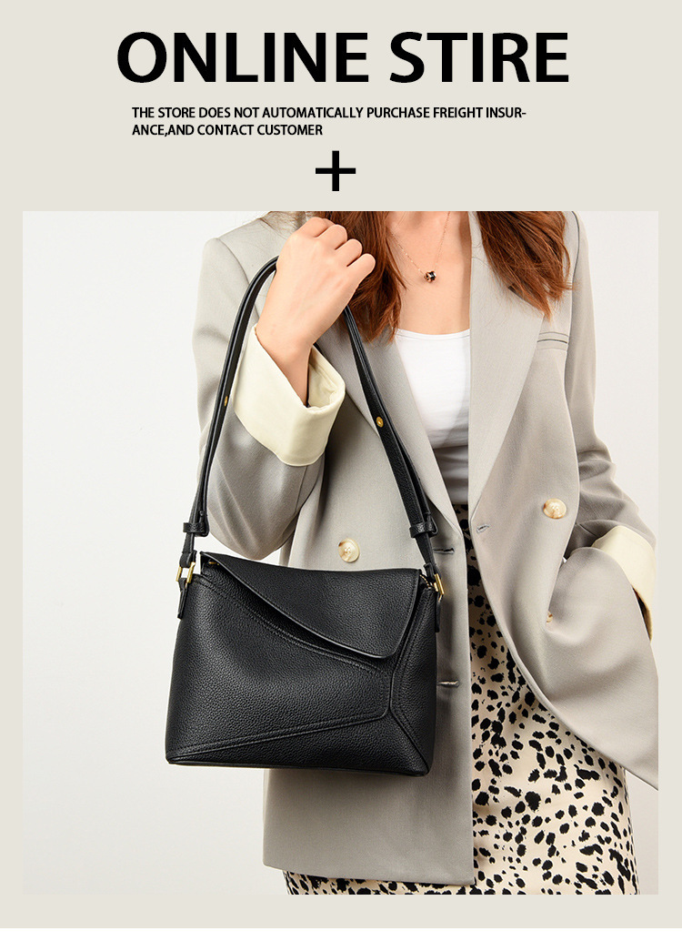 Stylish Soft Leather Geometric Design Women’s Tote Bag