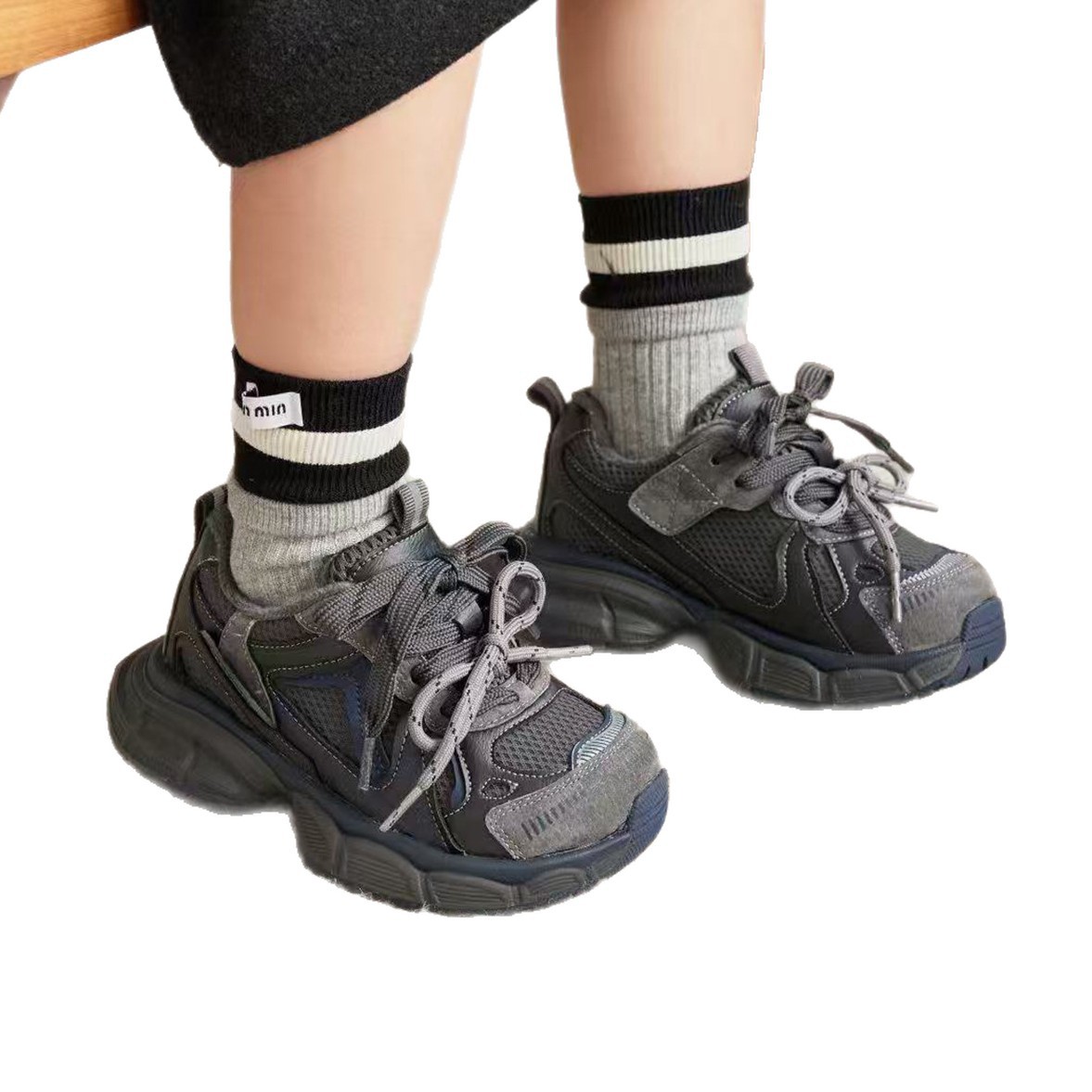 Children's Dad 2025 Autumn/Winter New Model Boys' Fleece-Lined Sneakers, Spring/Autumn Soft-Soled Running Shoes For_voghion.com