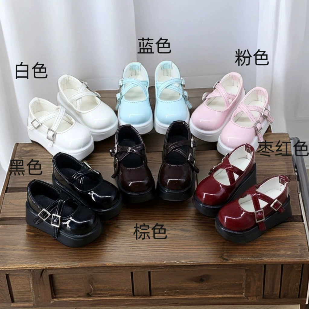 Bjd6 points 4 points baby shoes thick bottom increase shoes bright leather shoes 4/1 doll shoes accessories lo shoes Joker toy shoes