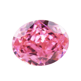 Artificial Synthetic Cubic Zirconia Oval Dark Pink Ice Flower Cut Bare Stone Egg-Shaped Ring Face Pink Diamond Ring