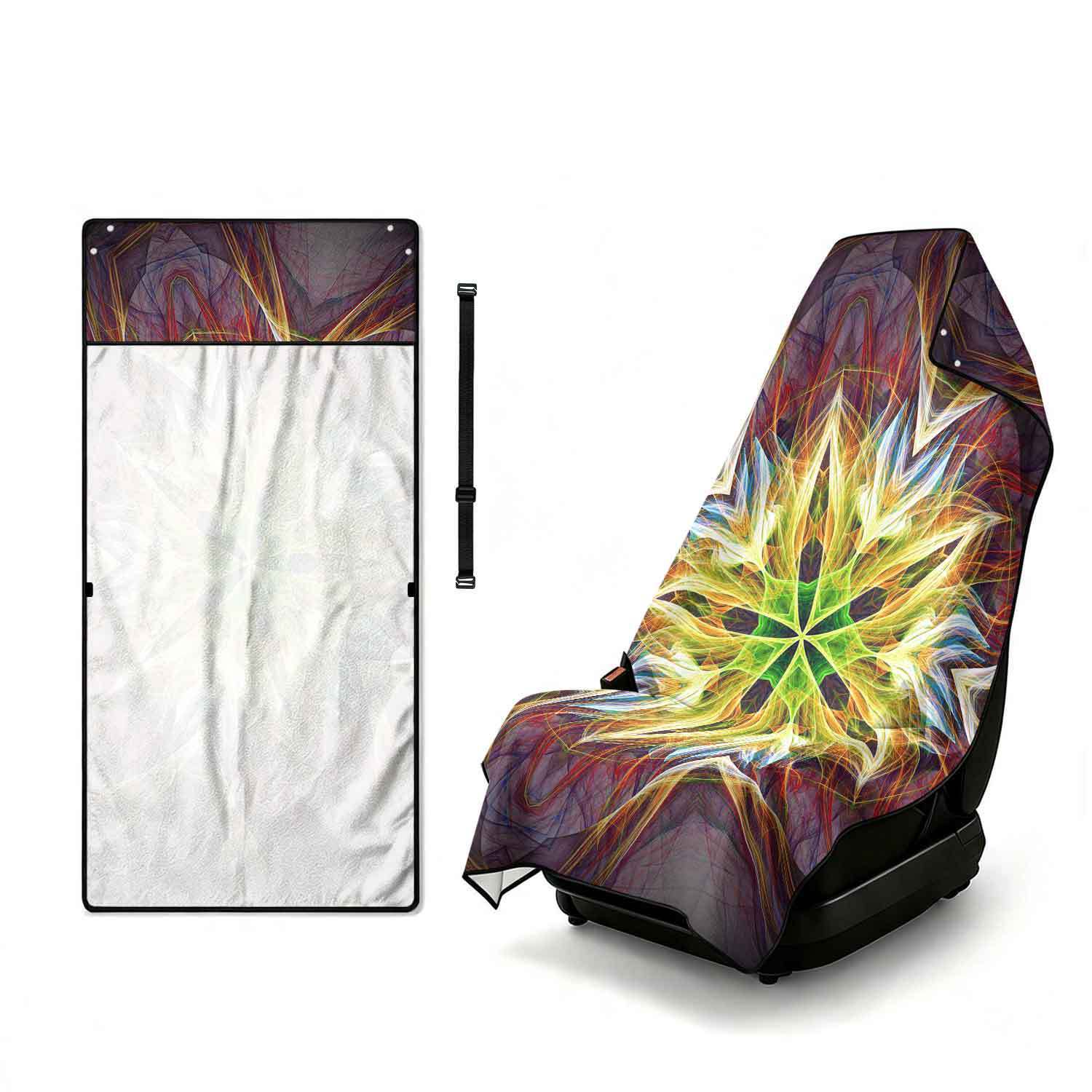 Geometric Bath Towel Car Seat Cover 2-in-1 Microfiber Outdoor Beach Car Dual-Use Universal Seat Cushion
