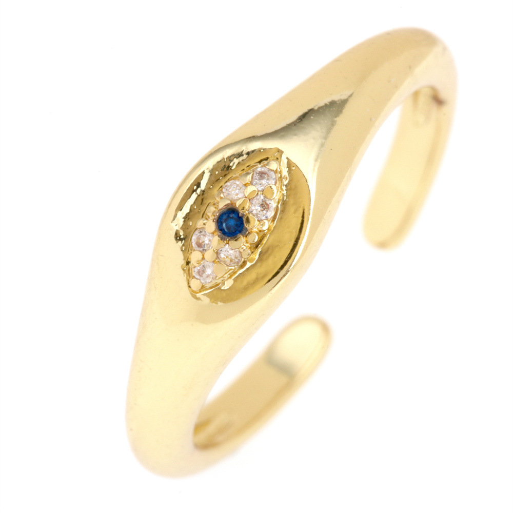 Fashion Water Droplets Eye Wings Copper Inlay Zircon Rings 1 Piece