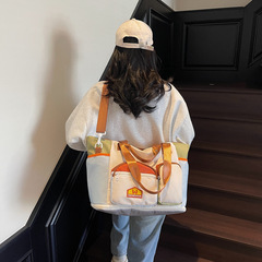 衝突色レジャースポーツフィットネスバッグ女性大容量手提げ斜め掛け荷物バッグ軽便短距離出張旅行バッグ男