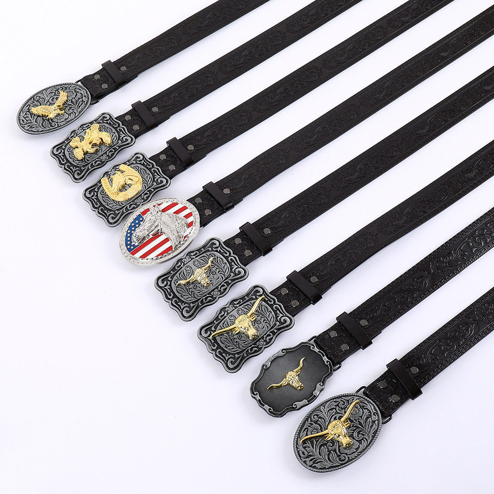 Relieve tridimensional hebilla de tendencia de hebilla de estilo múltiple para usar con accesorios de cinturón vaquero occidental personalidad cinturón de estilo retro