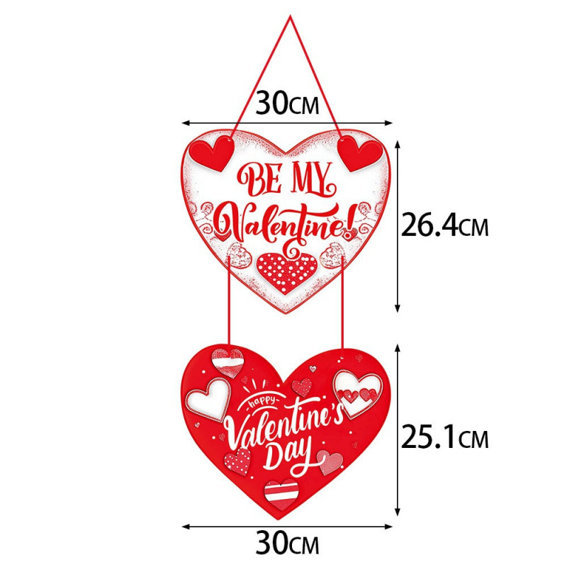 Productos de decoración del día de San Valentín transfronterizos europeos y americanos Amor rojo Colgante de la puerta del día de San Valentín Decoración del ambiente romántico de la boda Colgante