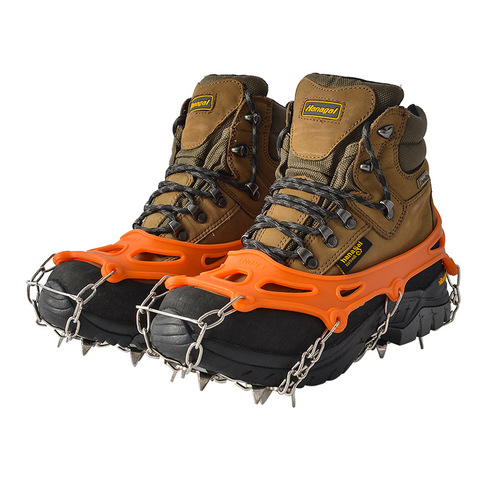 Outdoor 19-tooth ice claws anti-slip shoe covers adult snow ice surface mountain climbing anti-fall 23-tooth snow claws stainless steel shoe nails chain 