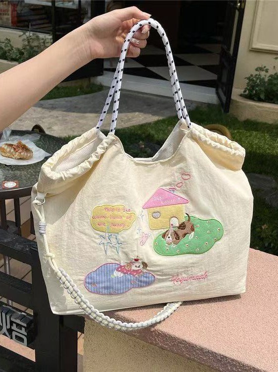 日本インスタイルかわいいカジュアルショルダーバッグ軽量旅行キャンバスバッグ学生クラス通勤トートバッグレディースバッグ|undefined