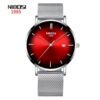 Waterproof fashionable calendar, ultra thin quartz men's watch for leisure, European style