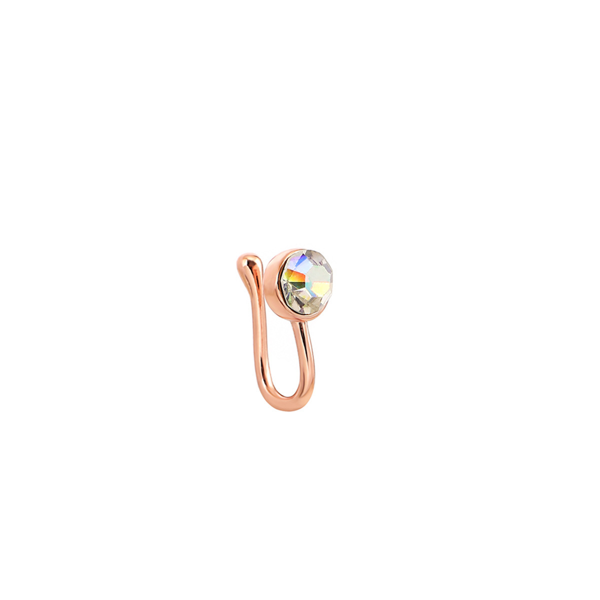 Cross-Border Simple Exquisite Inlaid Diamond Leaf Rose Flower Foreign Trade Jewelry Stud European And American_voghion.com