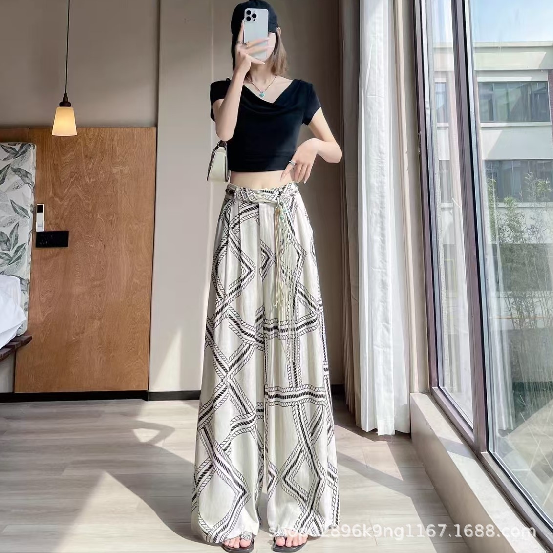 [5 días de preventa] [Pantalones de seda de algodón] Pantalones de pijama de seda de algodón para mujer