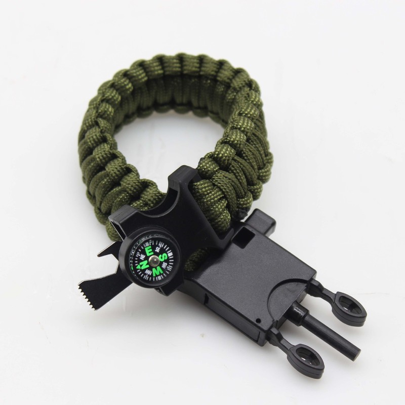 Fishing Gear Paracord Bracelet Outdoor Emergency Fire Starter Fishing Wristband Whistle Compass Survival Bracelet Handmade Fishing Gear Paracord Bracelet Outdoor Emergency Fire Starter Fishing Wristband Whistle Compass Survival Bracelet Handmade