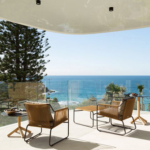 Modern Leisure Rattan Outdoor Dining Table and Chairs, Simple Solid Wood Outdoor Chairs, Hotel Designer Furniture, Courtyard Tables and Chairs