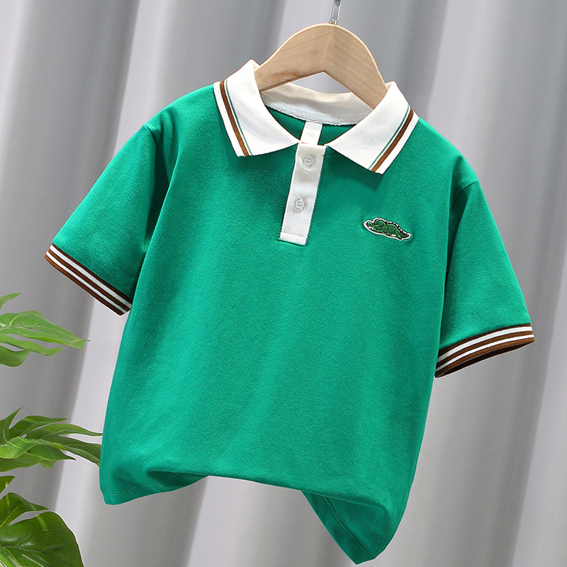 Boys' Short-Sleeve T-Shirt for Summer, 2024 New Arrival Stylish Thin Top &ndash; Polo-Style Casual T-Shirt with Half Sleeves