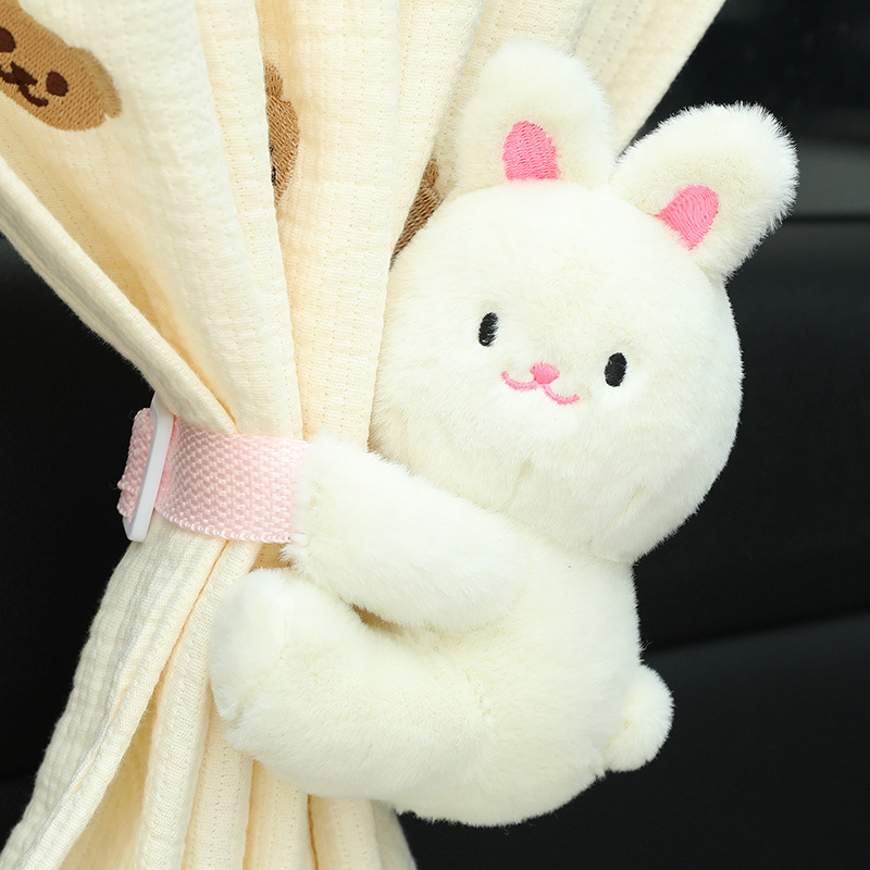 Creative Cartoon Dog Panda Curtain Buckle Rabbit Curtain Strap Girly Heart Car Pendant Stuffed Toy Strap