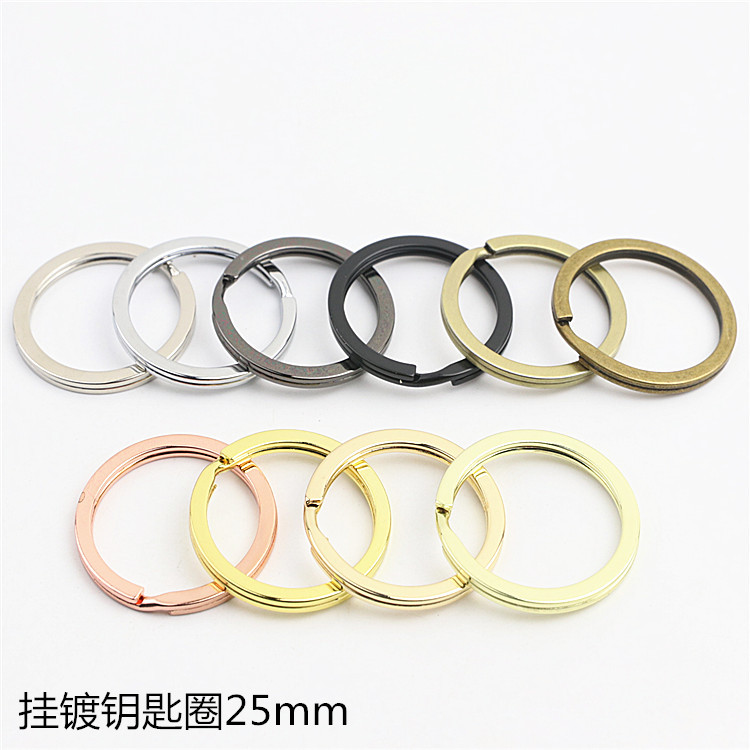 High quality hanging plated key ring hardware key chain metal key chain key ring flat ring inner diameter 2.5cm