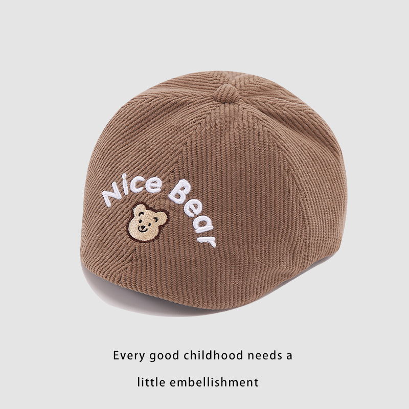 Bebés lindos, bebés de moda, boinas de oso, bebés para hombres y mujeres, super lindos, mechas de lámpara, gorras de lengua de acero, otoño y invierno